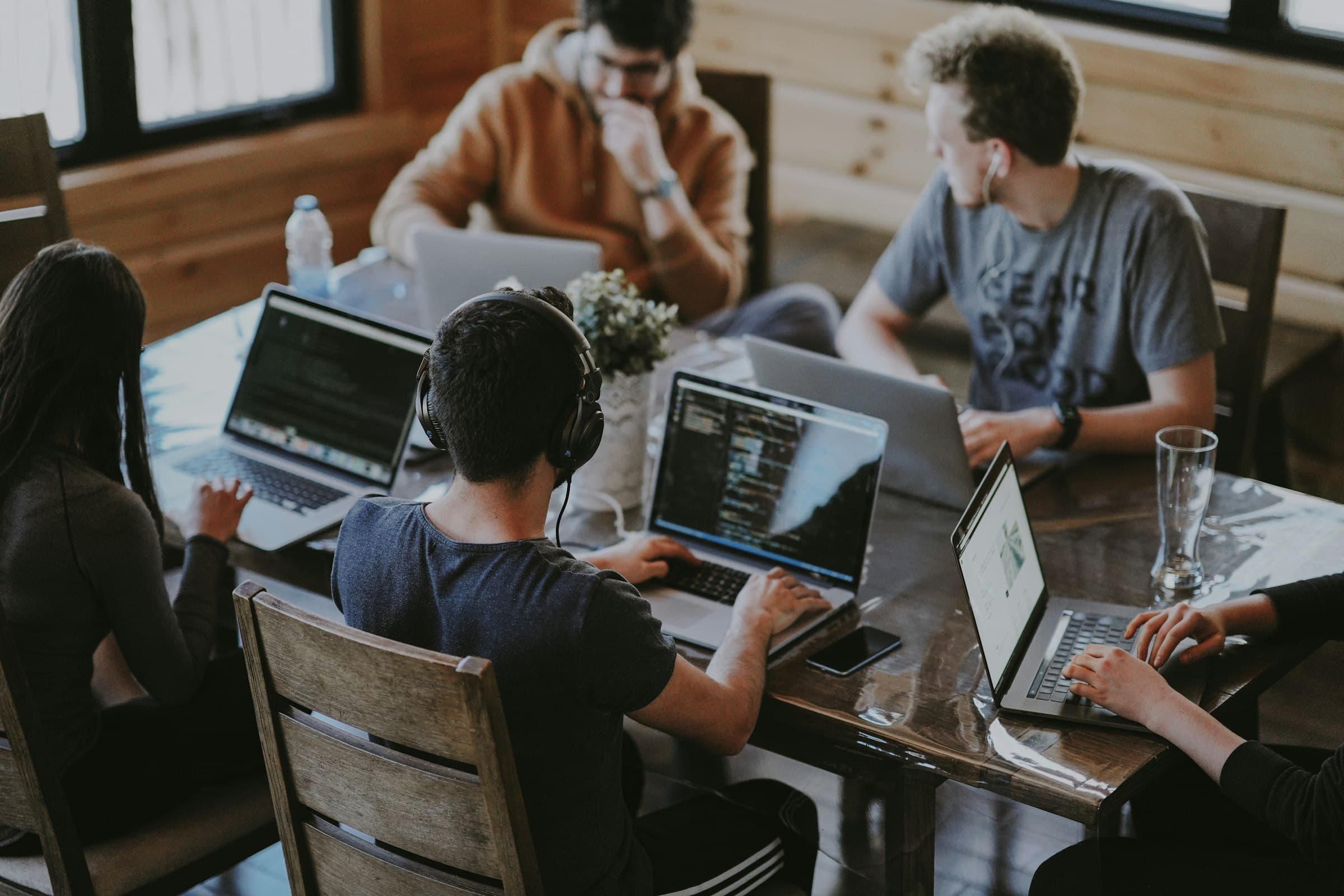 A recruiter in conversation with a colleague